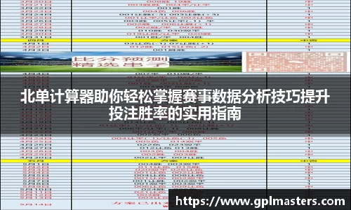 北单计算器助你轻松掌握赛事数据分析技巧提升投注胜率的实用指南